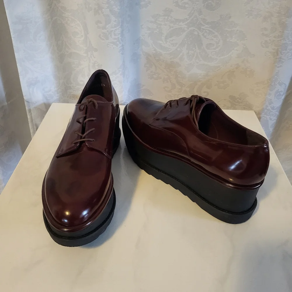 Stuart Weitzman Kent Platform Oxford, Women Shoes Size 9M, Color Burgundy - Picture 7 of 12